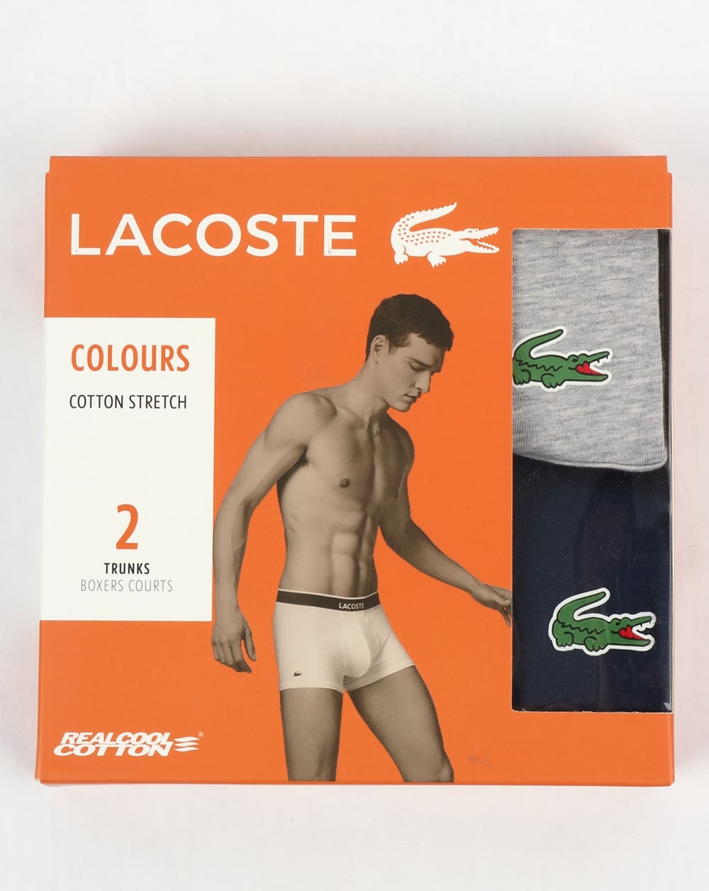 Lacoste Twin Pack Boxer Shorts Navy/Grey