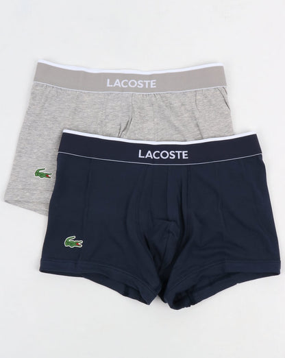 Lacoste Twin Pack Boxer Shorts Navy/Grey