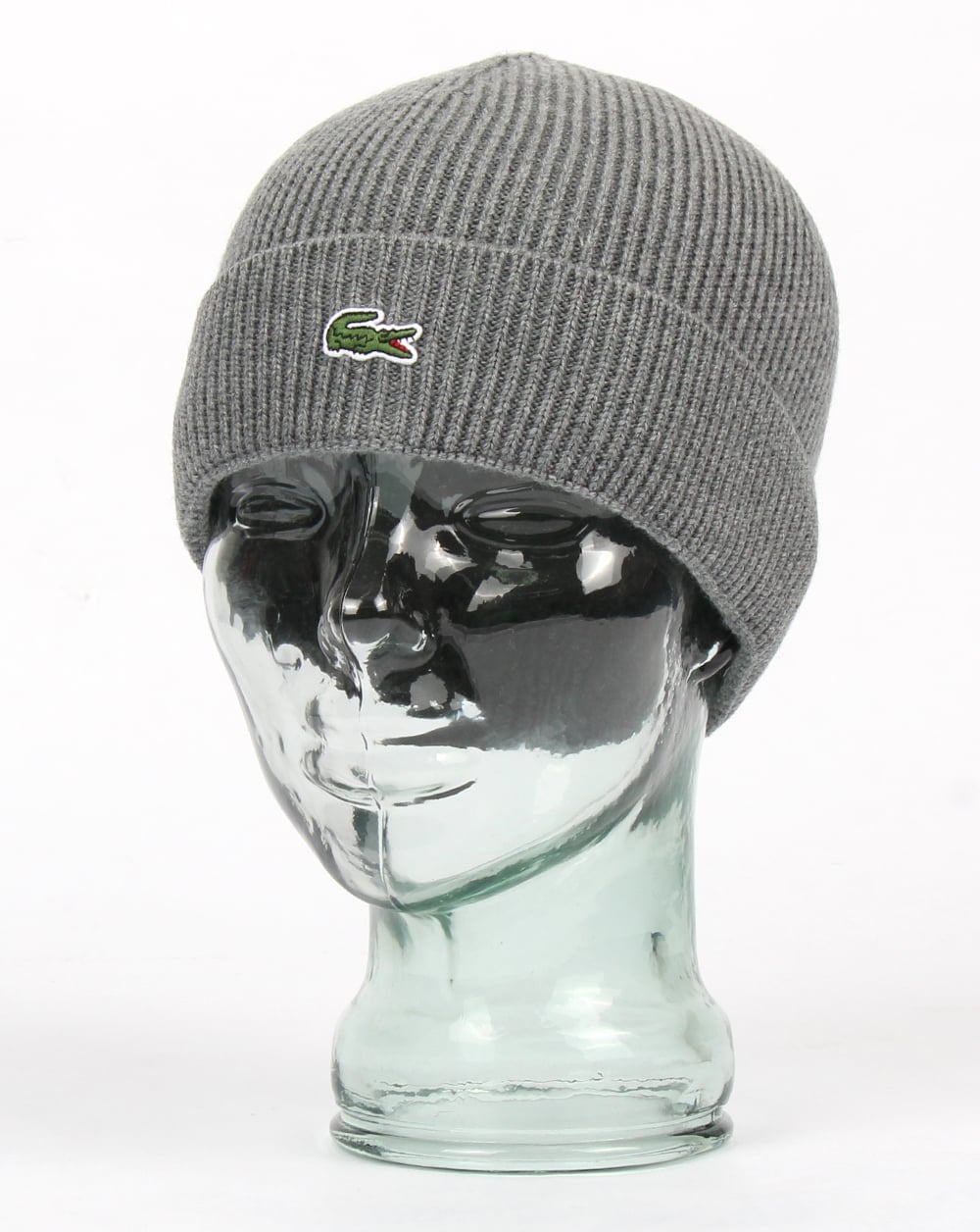 Lacoste Turn Up Ribbed Wool Beanie Galaxite Chine