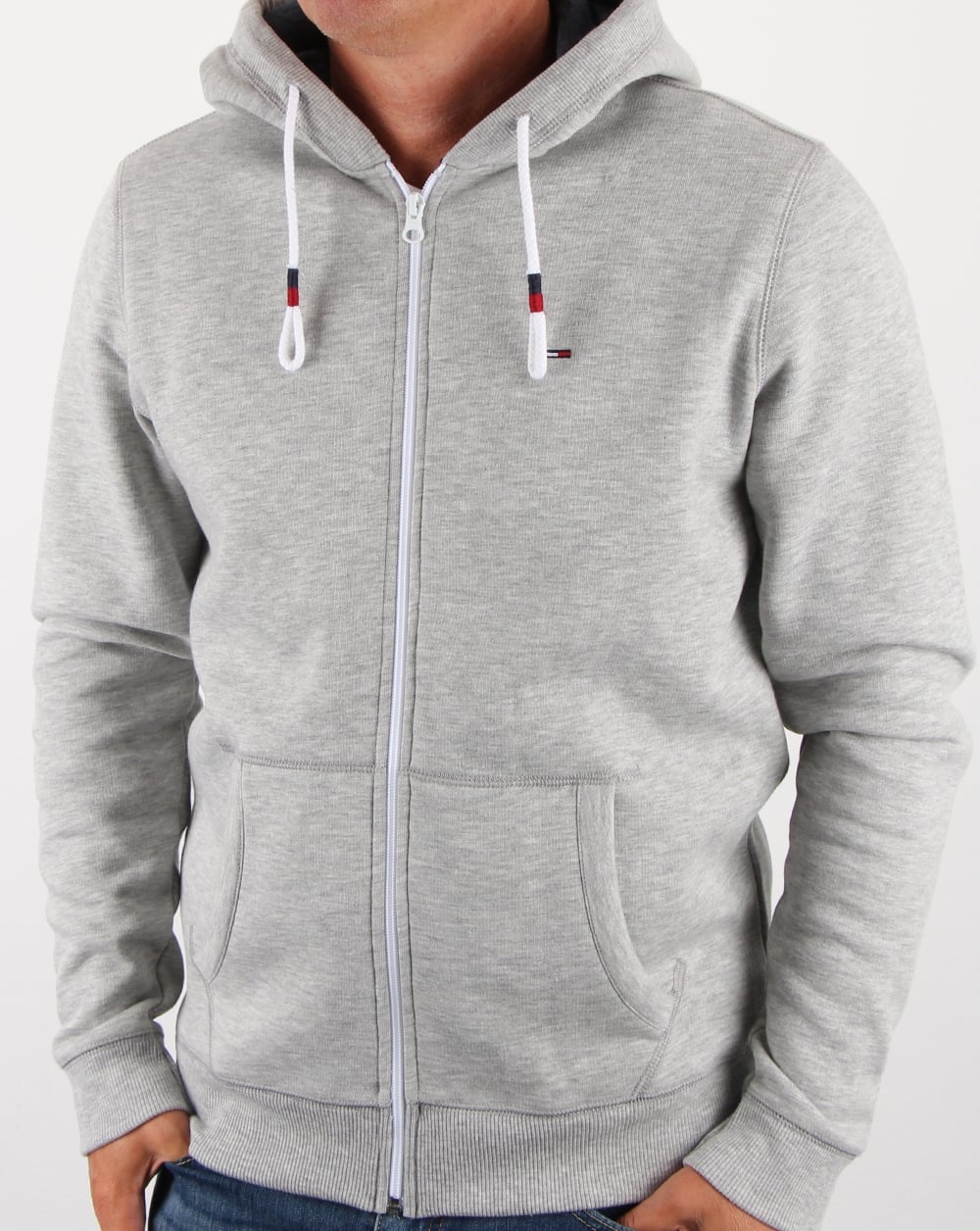 Tommy Hilfiger Cotton Fleece Hoody Light Grey Heather