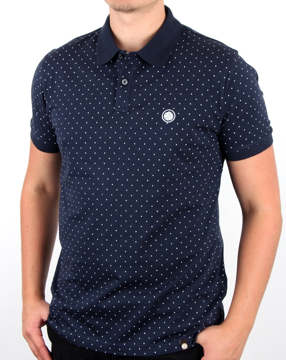 Pretty Green Polka Dot Polo Navy