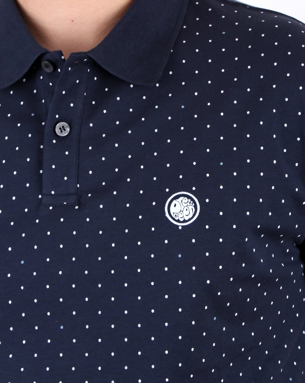Pretty Green Polka Dot Polo Navy