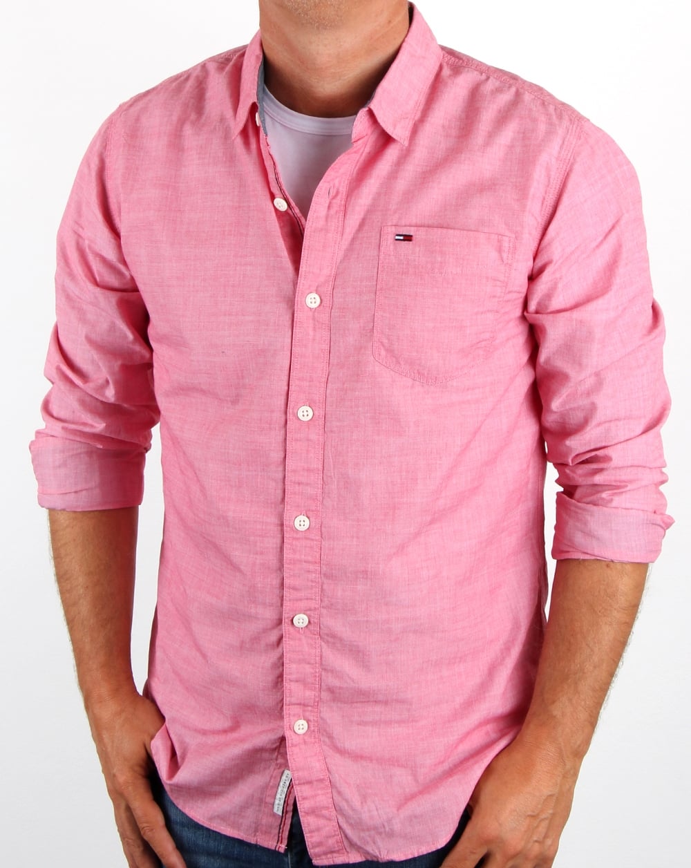 Tommy Hilfiger Cotton Oxford Shirt Salsa