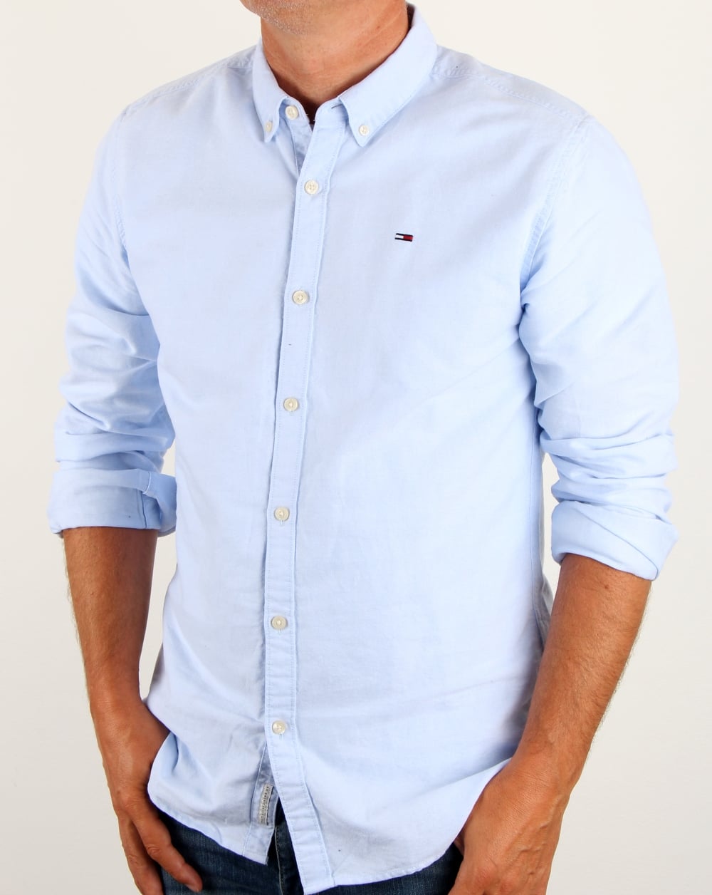 Tommy Hilfiger Cotton Oxford Shirt Light Blue