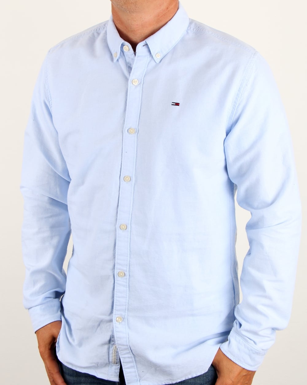 Tommy Hilfiger Cotton Oxford Shirt Light Blue