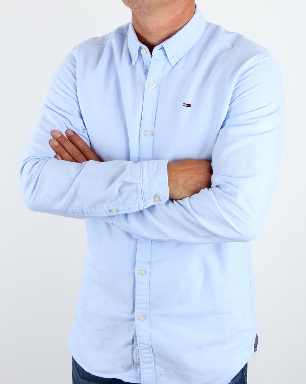 Tommy Hilfiger Cotton Oxford Shirt Light Blue