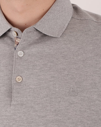 Aquascutum Hillington Long Sleeve Polo Shirt Grey