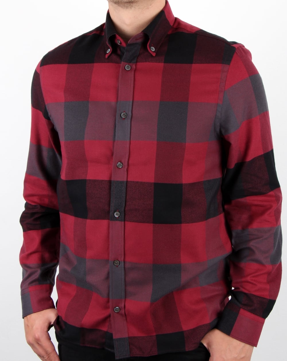 Aquascutum Rigby Flannel Check Shirt Red
