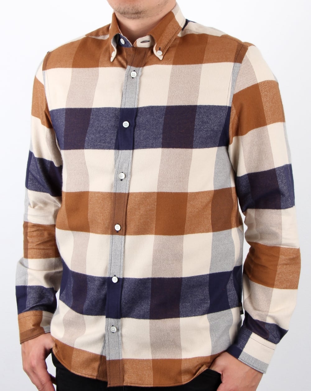 Aquascutum Rigby Flannel Check Shirt Vicuna