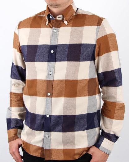 Aquascutum Rigby Flannel Check Shirt Vicuna