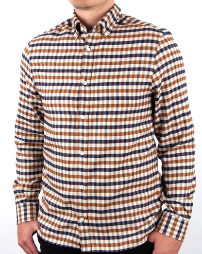 Aquascutum Magee Flannel Check Shirt Vicuna