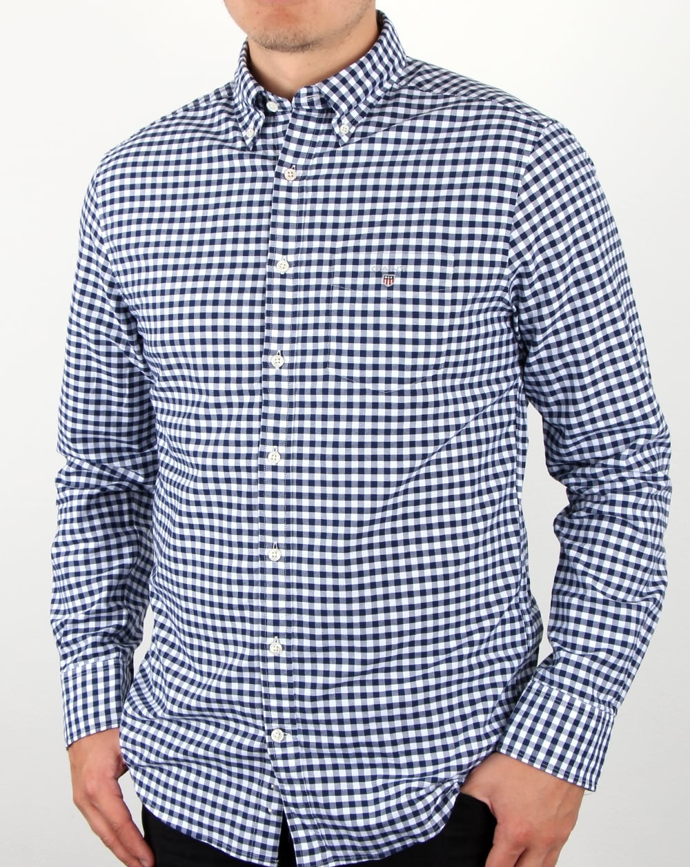Gant Oxford Gingham Shirt Persian Blue