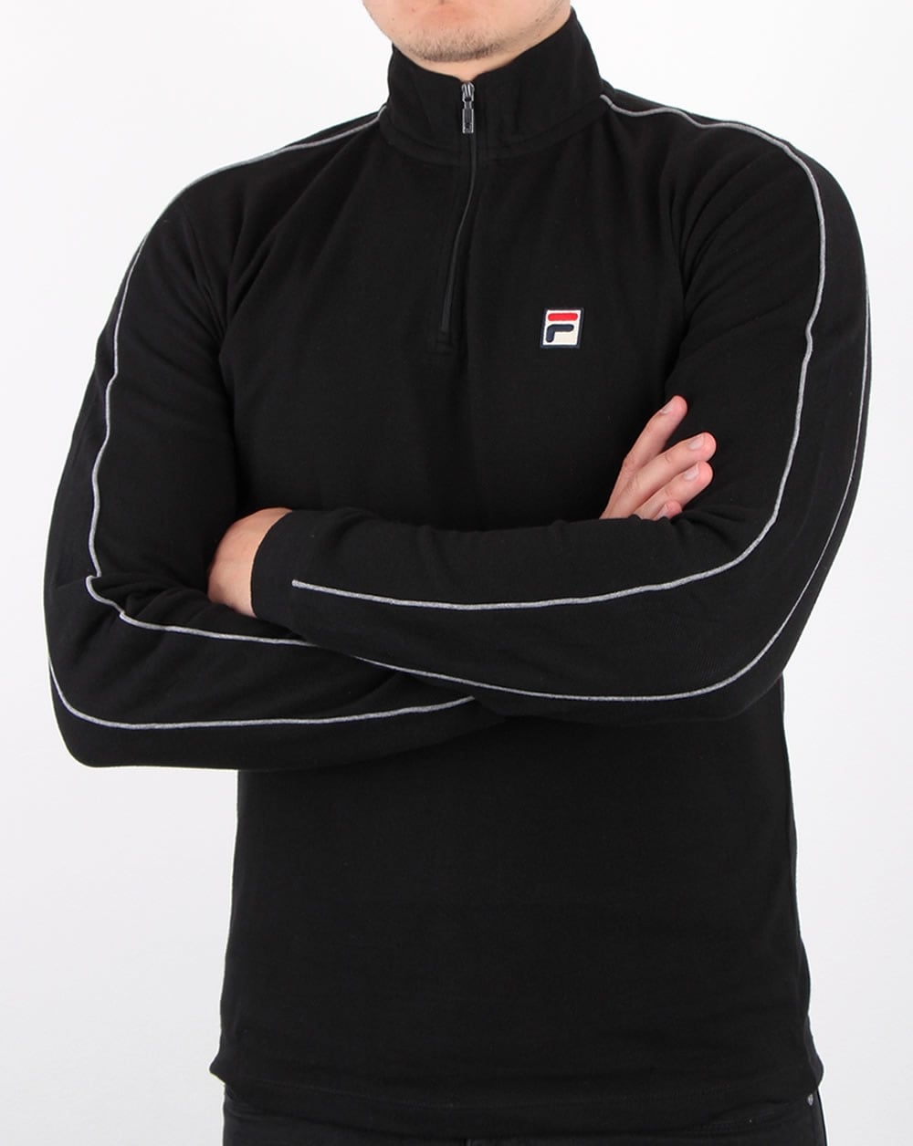 Fila Vintage Quarter Zip Roll Neck Black