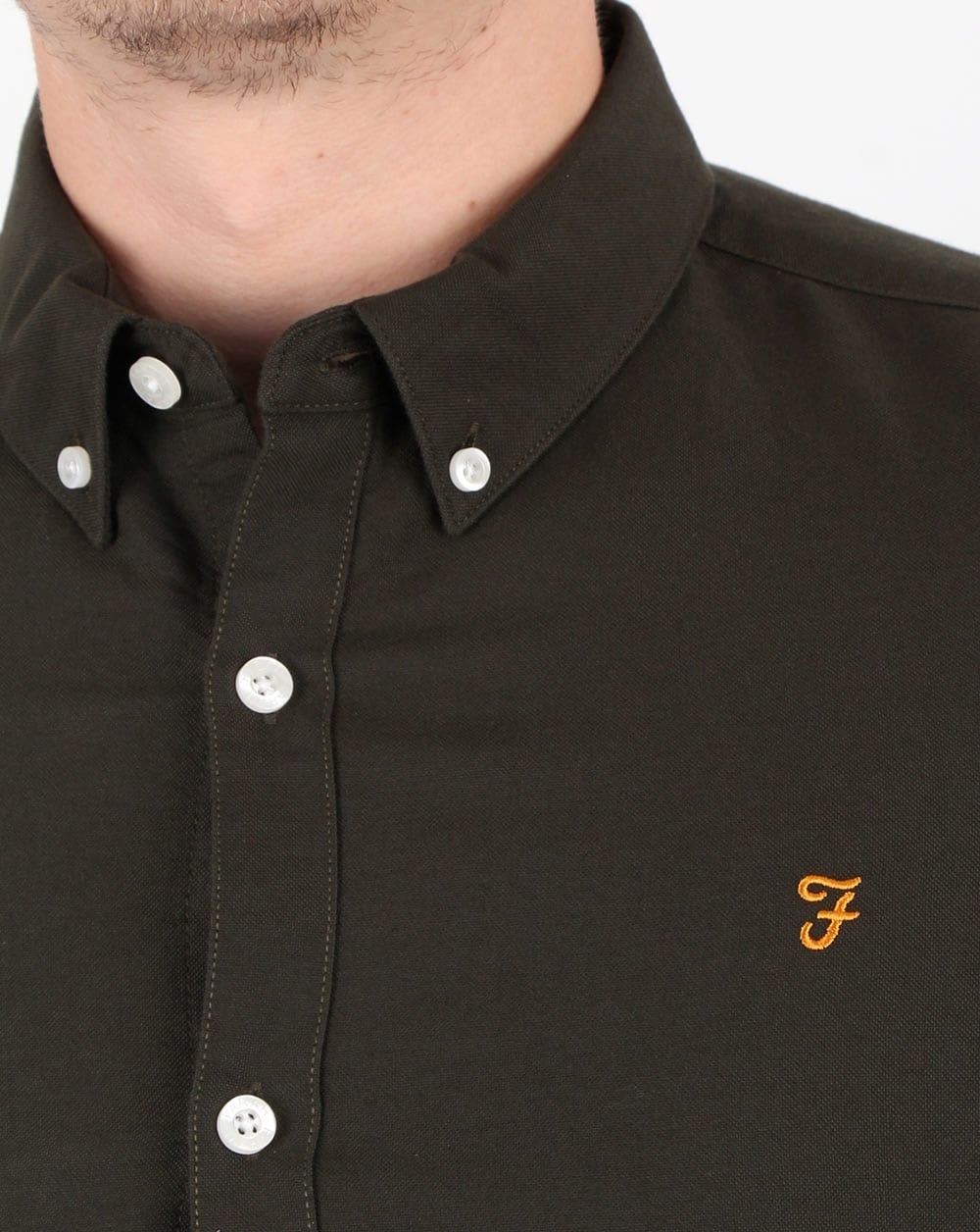 Farah Brewer Long Sleeve Shirt Evergreen