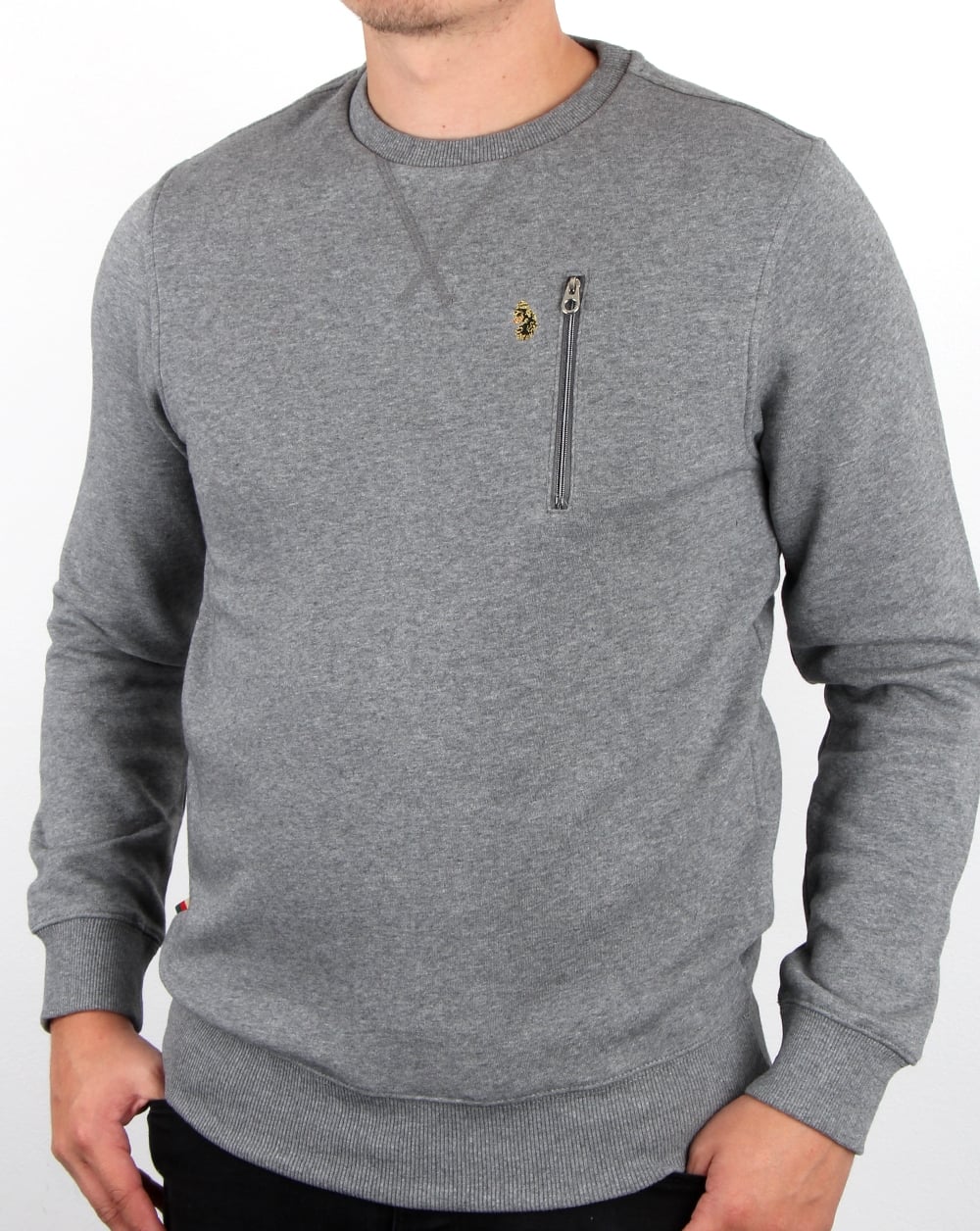 Luke One A Otm Sweatshirt Mid Grey Marl