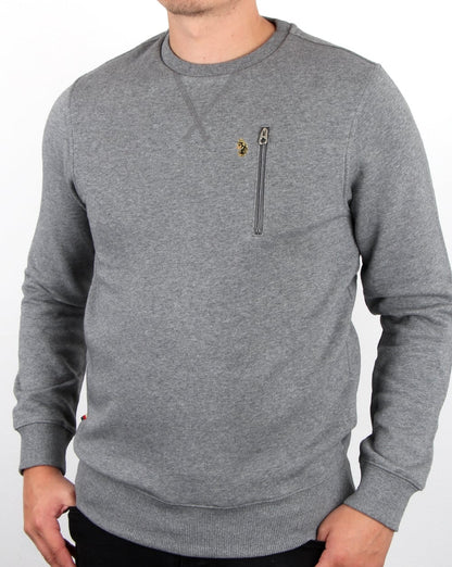 Luke One A Otm Sweatshirt Mid Grey Marl