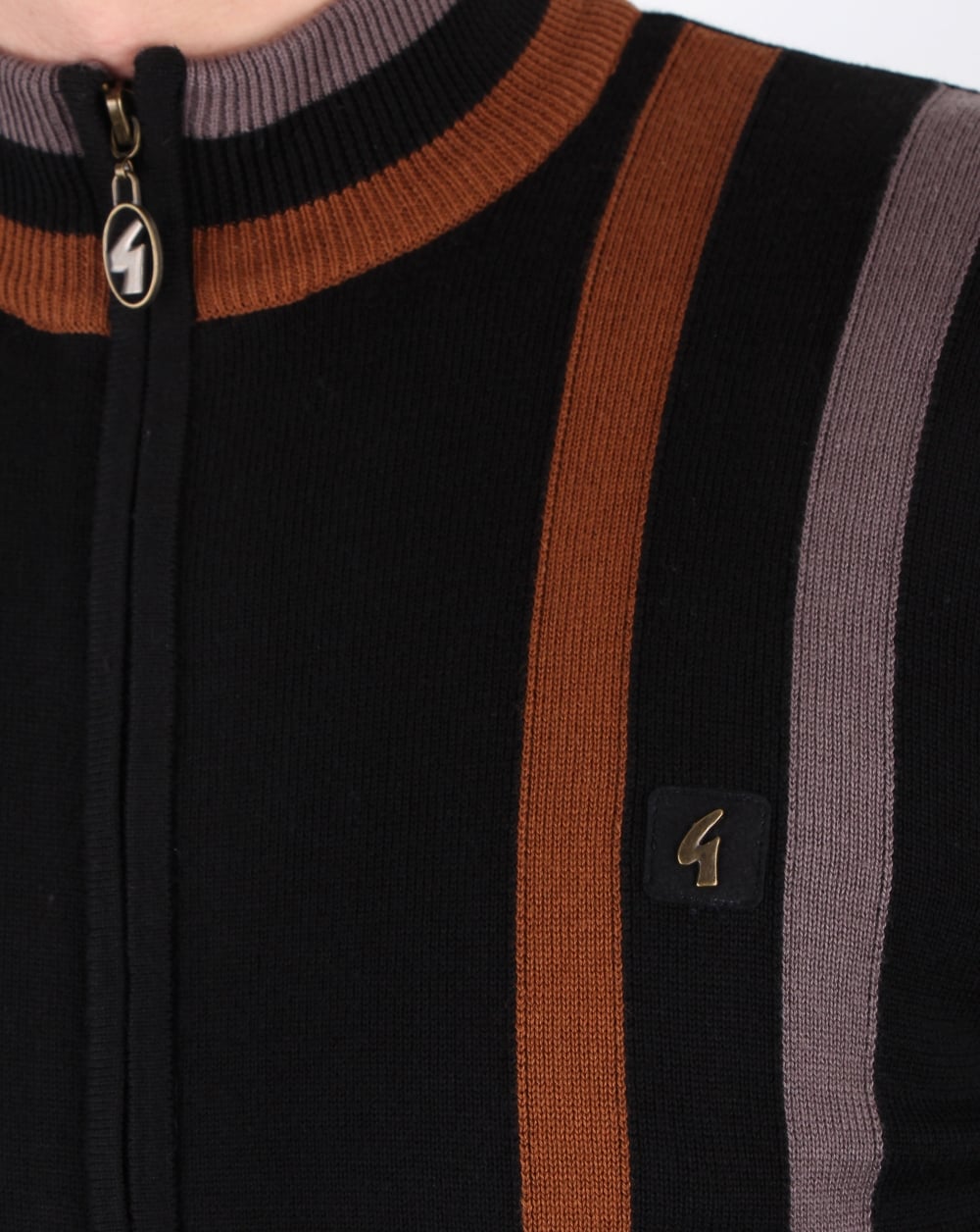 Gabicci Vintage Forum Knitted Zip Black