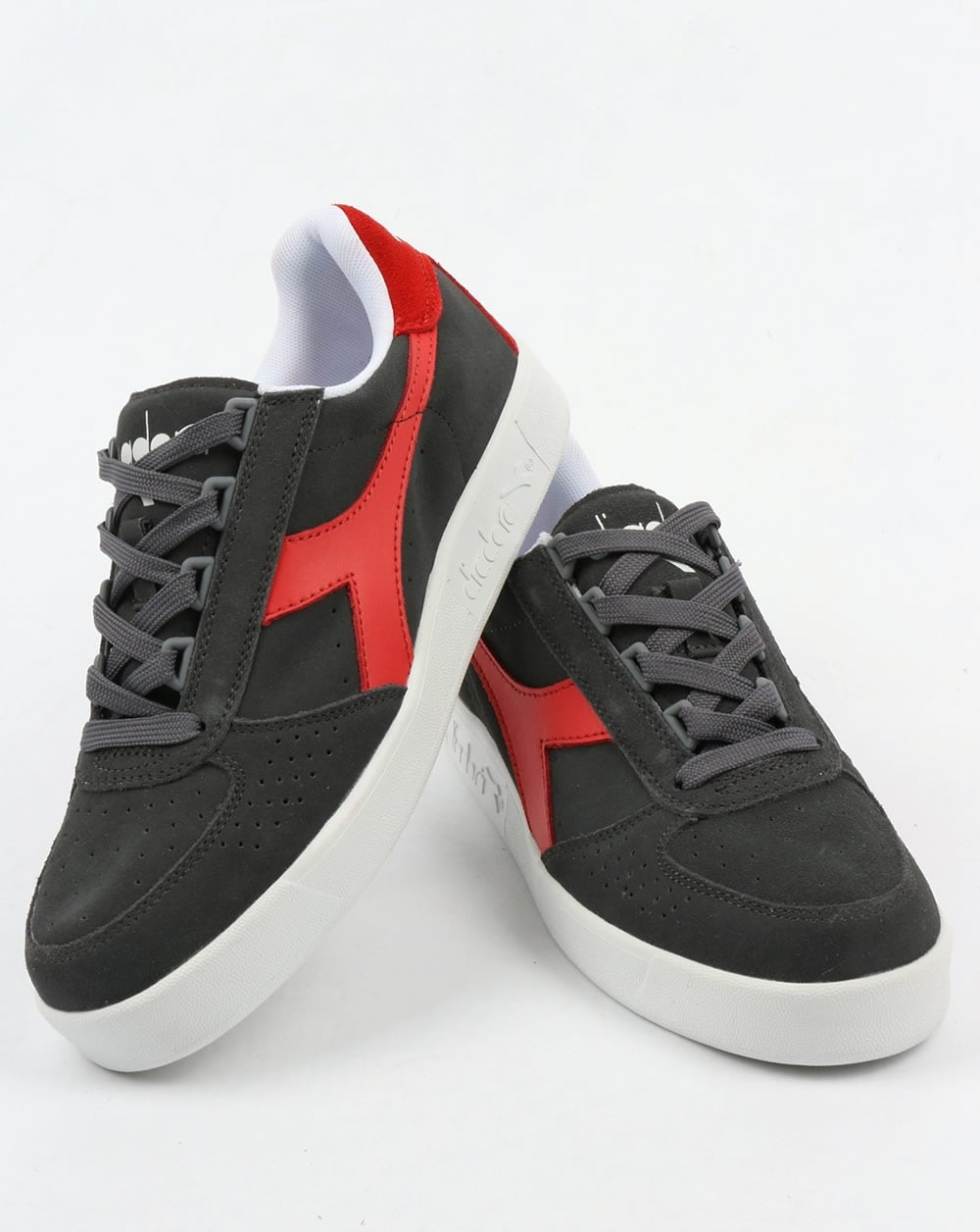 Diadora B. Elite Suede Trainers Castle Rock/Fiery Red