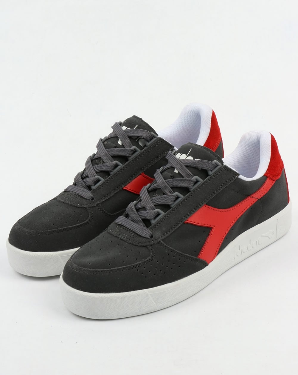 Diadora B. Elite Suede Trainers Castle Rock/Fiery Red