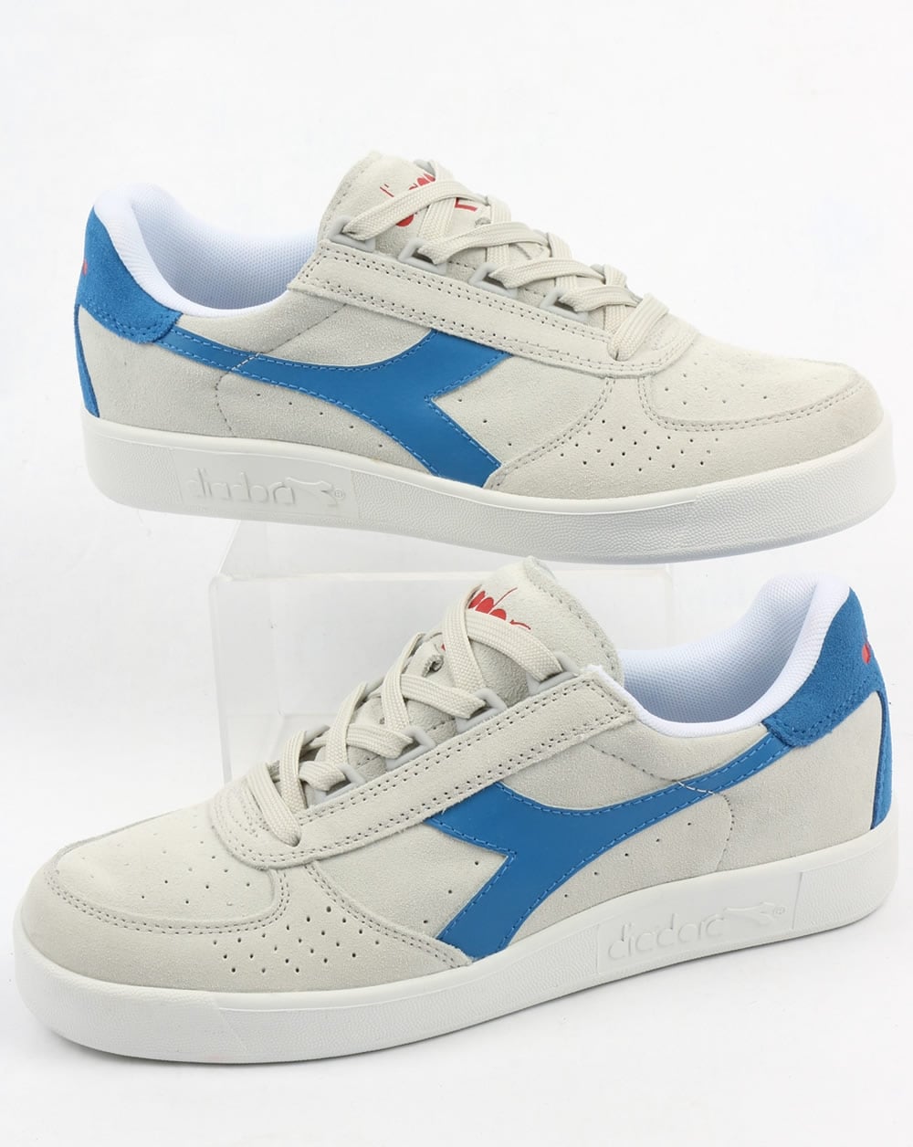Diadora Borg Elite Suede Trainers White/Royal/Red