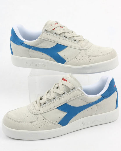 Diadora Borg Elite Suede Trainers White/Royal/Red