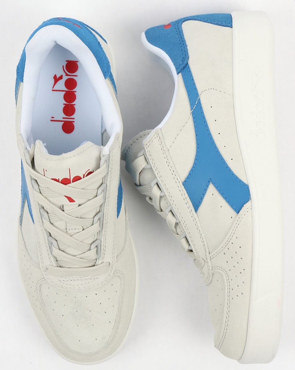 Diadora Borg Elite Suede Trainers White/Royal/Red
