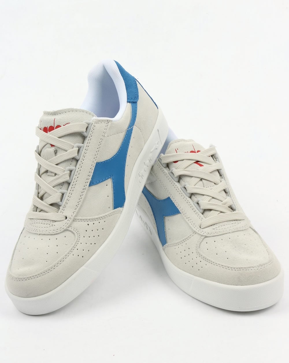 Diadora Borg Elite Suede Trainers White/Royal/Red