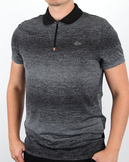 Lacoste Zip Neck Polo Shirt Black/copper