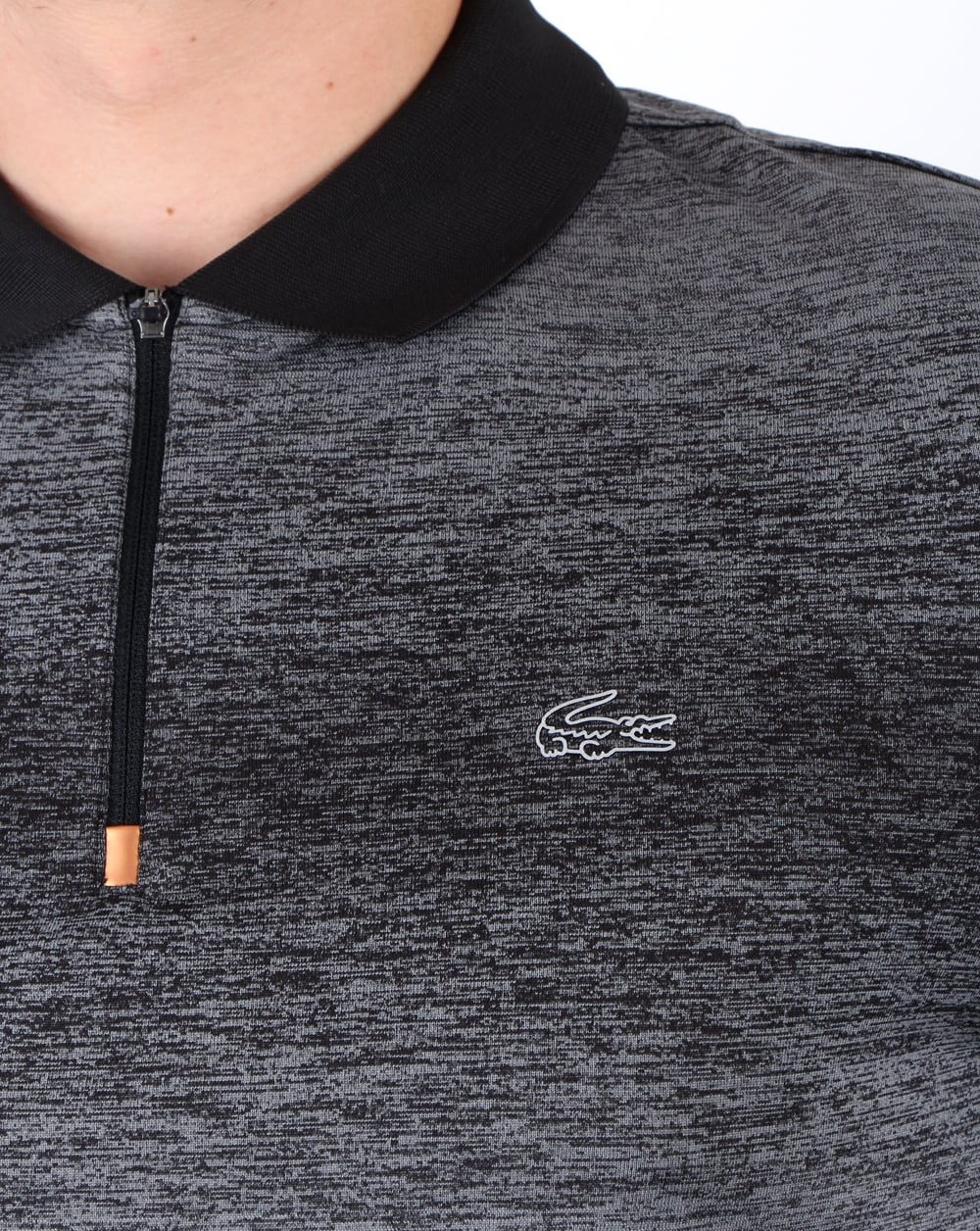 Lacoste Zip Neck Polo Shirt Black/copper