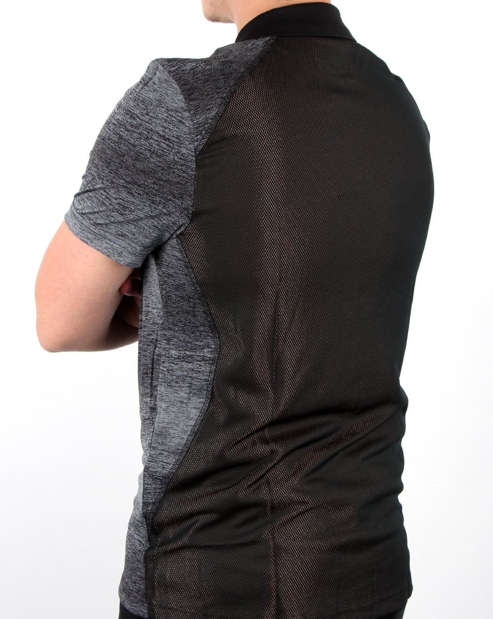 Lacoste Zip Neck Polo Shirt Black/copper