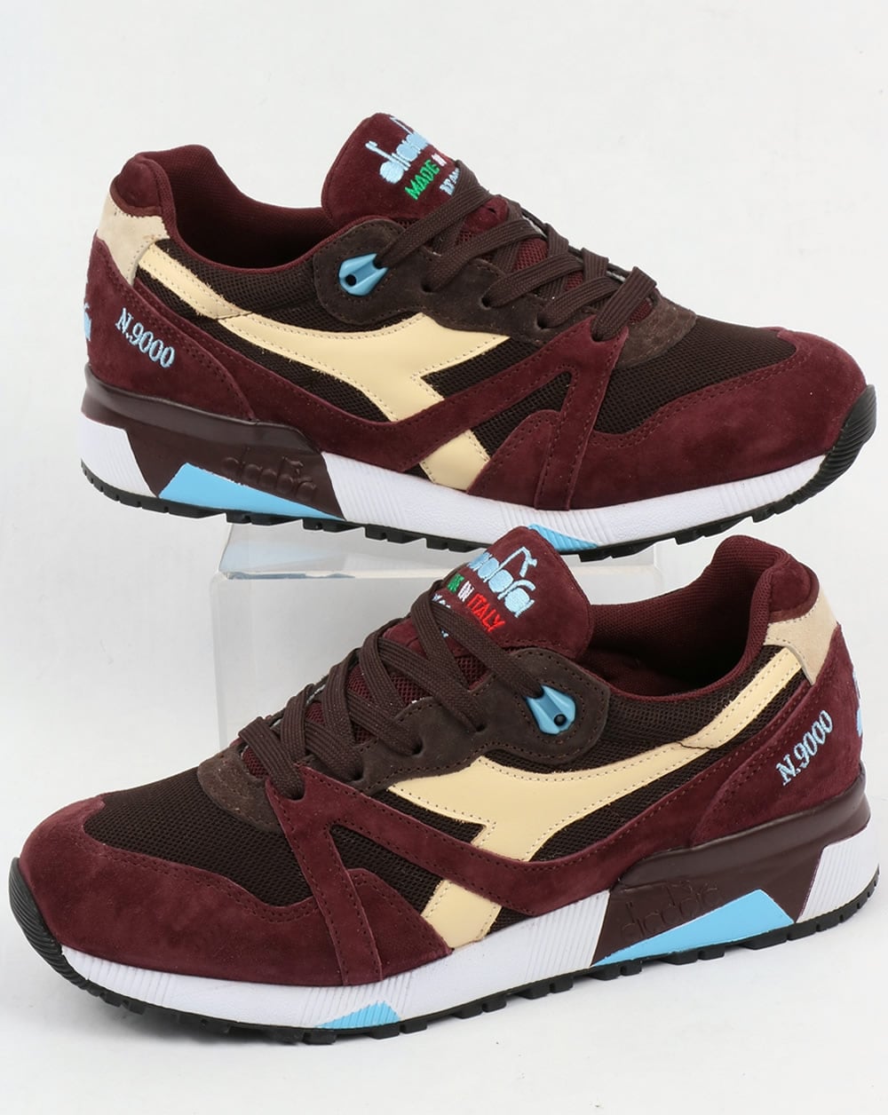 Diadora N9000 Italia Trainers Burgundy/Chocolate