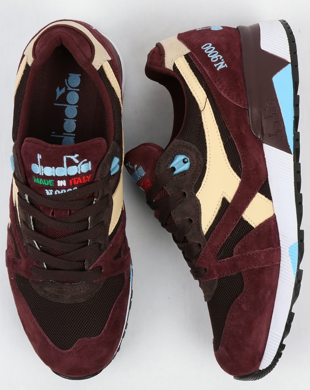 Diadora N9000 Italia Trainers Burgundy/Chocolate