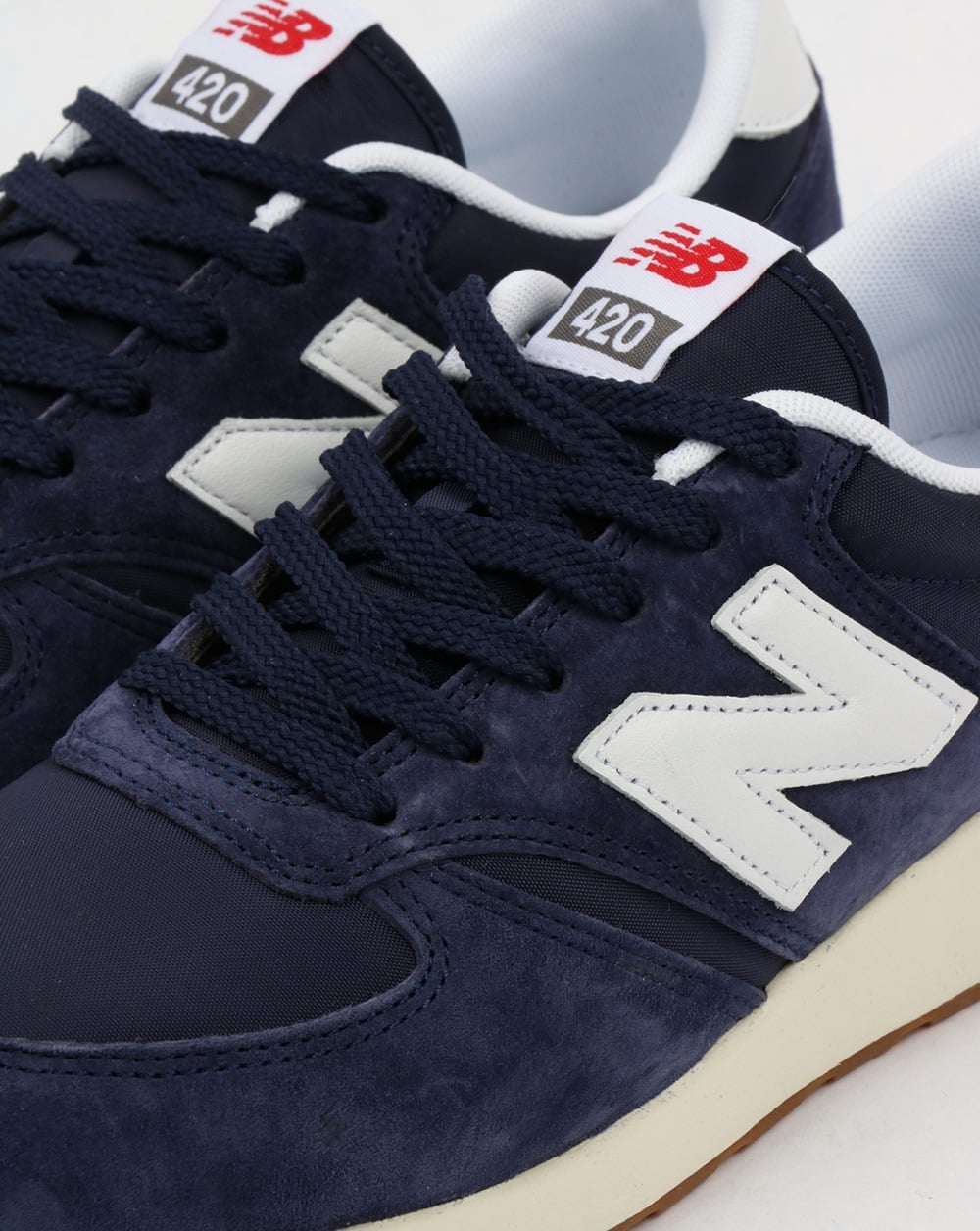 New Balance 420 Re-Engineered Suede Trainers Navy/White