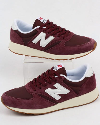 New Balance 420 Re-Engineered Suede Trainers Burgundy/White