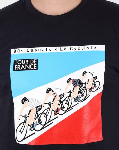 80s Casuals Le Cycliste 1983 Tour T Shirt Navy