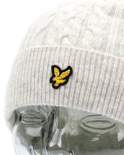 Lyle And Scott Cable Beanie Off White Marl