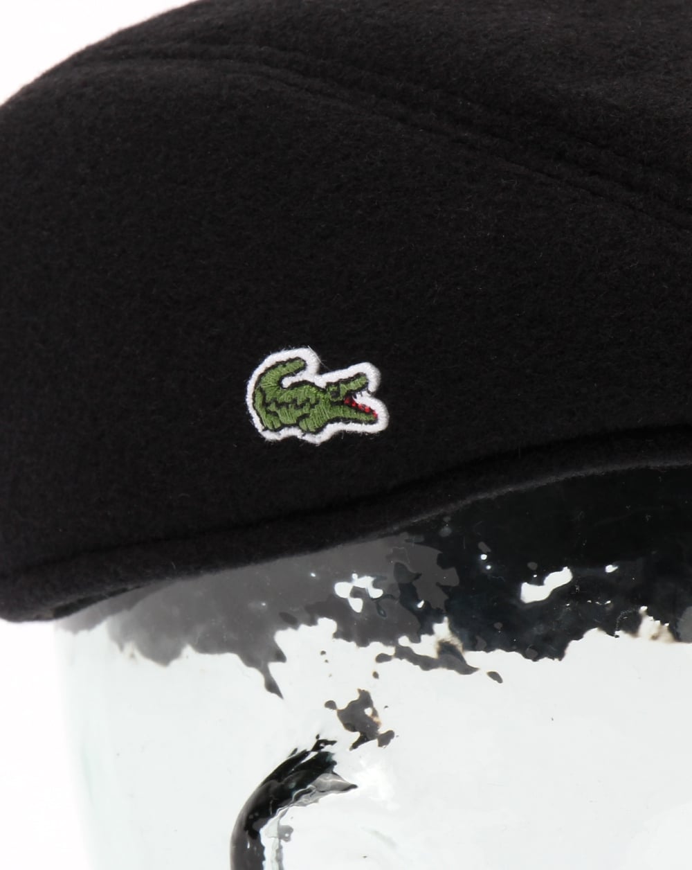 Lacoste Wool Broadcloth Flat Cap Black