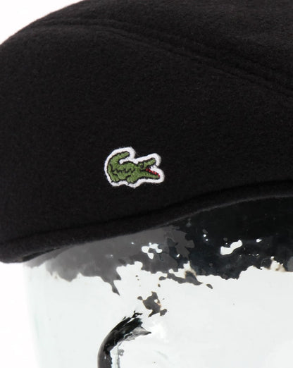 Lacoste Wool Broadcloth Flat Cap Black