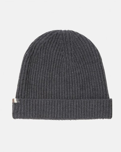 Aquascutum Rogue Beanie Hat Charcoal Melange