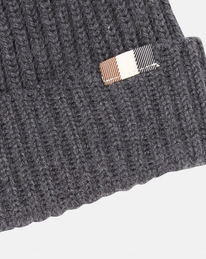 Aquascutum Rogue Beanie Hat Charcoal Melange