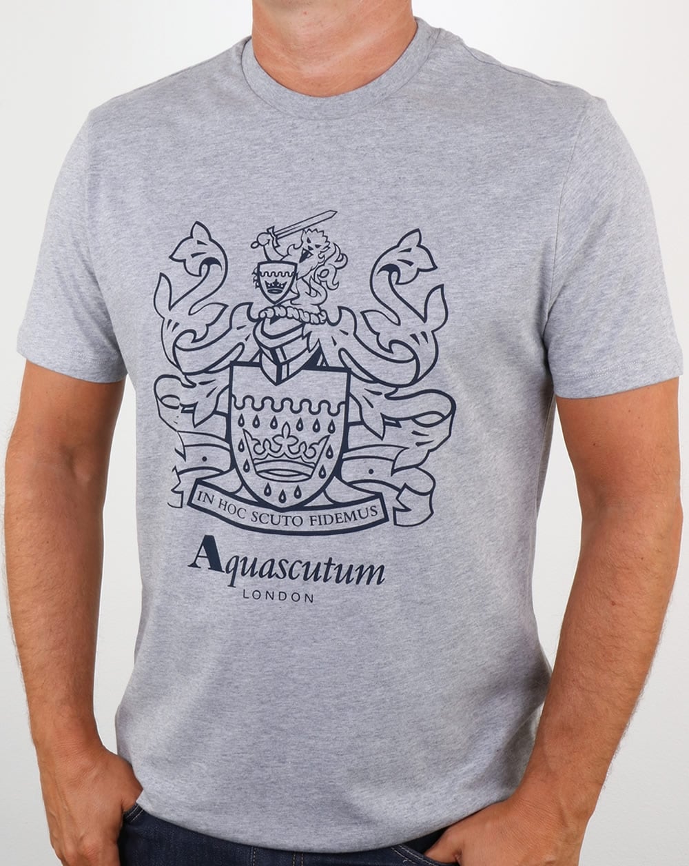 Aquascutum Aldis Crest T Shirt Grey