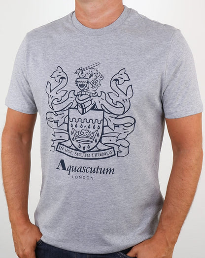Aquascutum Aldis Crest T Shirt Grey