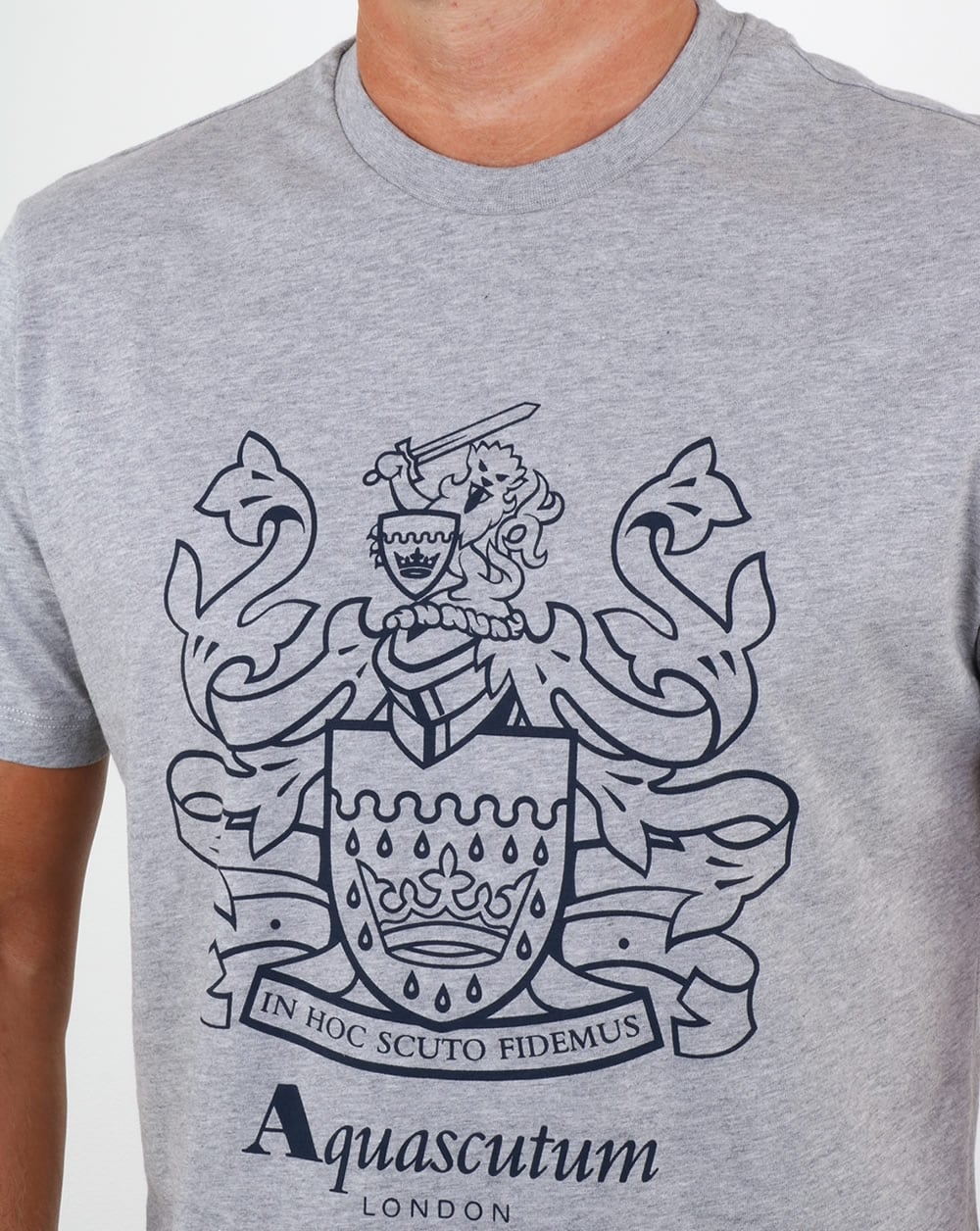 Aquascutum Aldis Crest T Shirt Grey