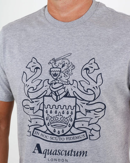 Aquascutum Aldis Crest T Shirt Grey