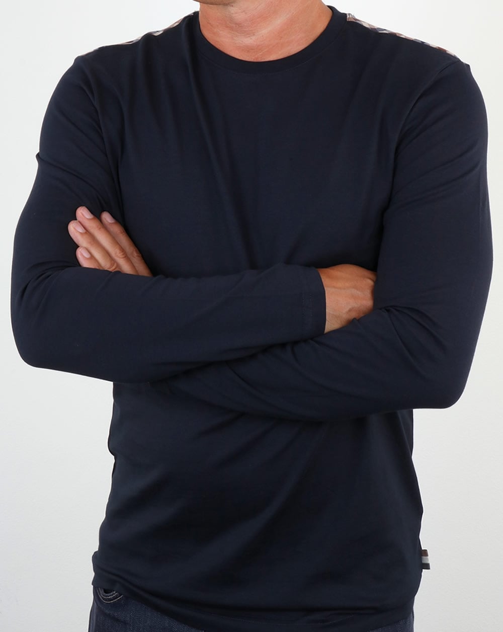 Aquascutum Southport Long Sleeve T Shirt Navy