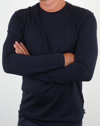 Aquascutum Southport Long Sleeve T Shirt Navy