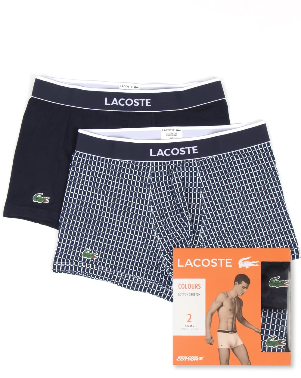 Lacoste Two Pack Boxer Shorts Dark Blue