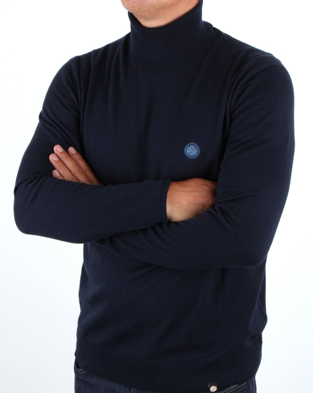 Pretty Green Roll Neck Jumper Navy