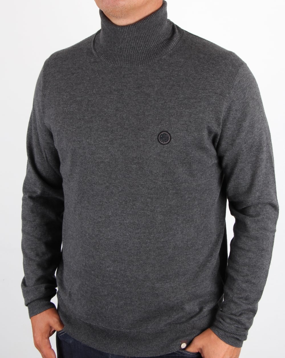 Pretty Green Roll Neck Jumper Dark Grey