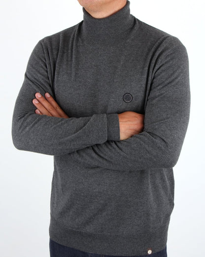 Pretty Green Roll Neck Jumper Dark Grey